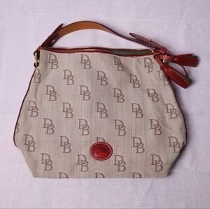 Dooney & Bourke Tan and Brown Hobo Shoulder Bag